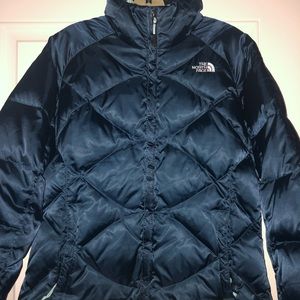 Teal north face coat, size medium